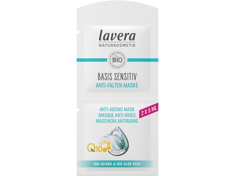 Lavera Gesichtsmaske basis sensitiv Q10 2 x 5 ml Feuchtigkeitsspendende Anti-Falten Maske mit Coenzym Q10