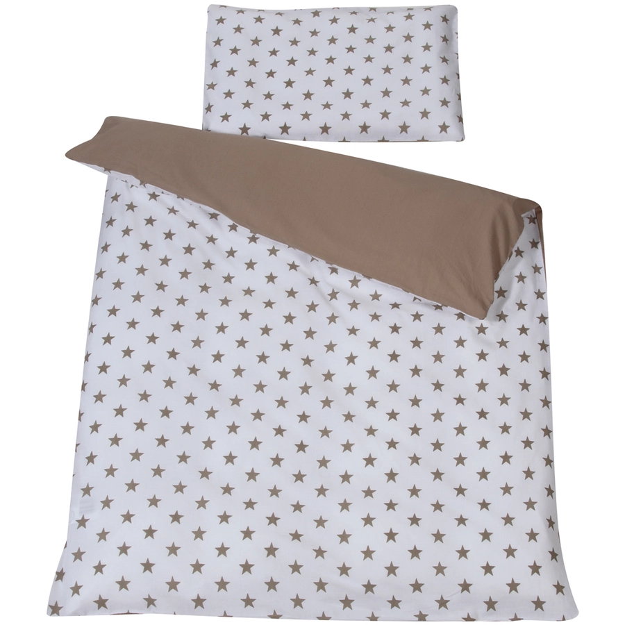 Schardt Komplettbett Classic White Big Stars beige 70 cm x 140 cm