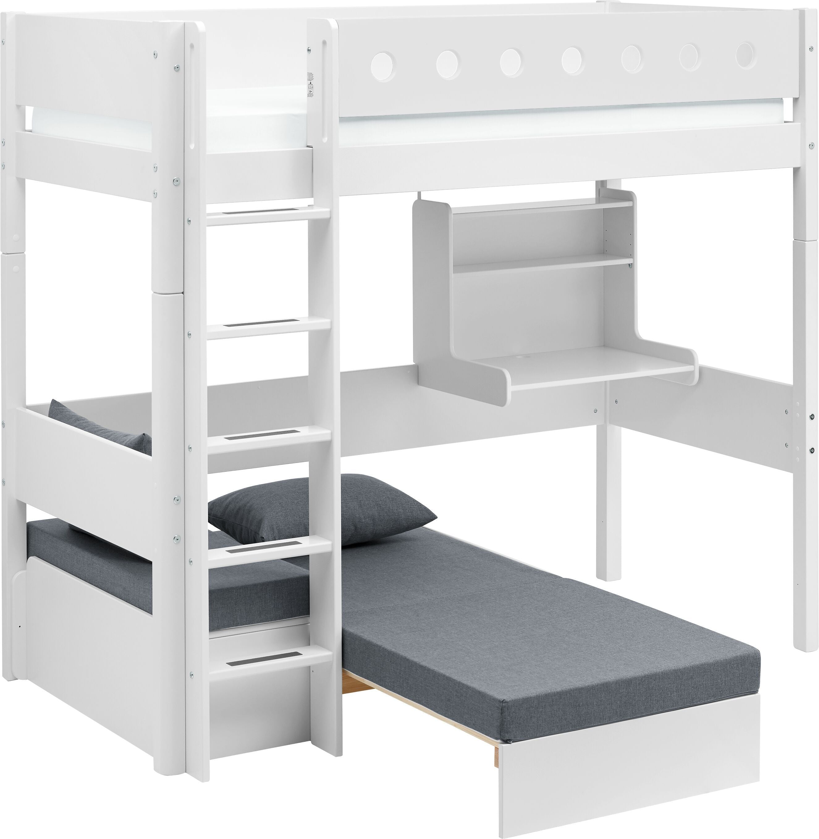 Flexa WHITE Hochbett - Weiss / B: 109.0 cm x T: 210.0 cm x H: 185.0 cm