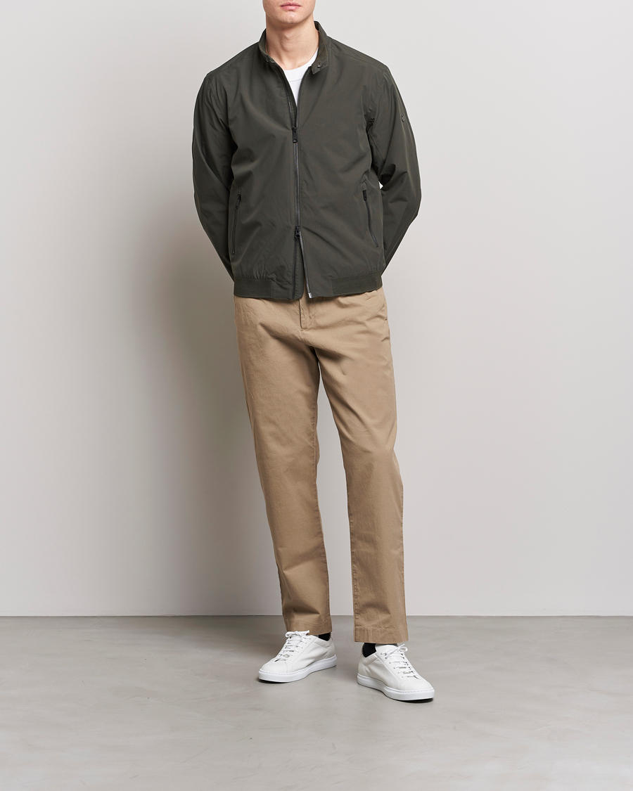 Scandinavian Edition Plain Waterproof Jacket Dark Olive