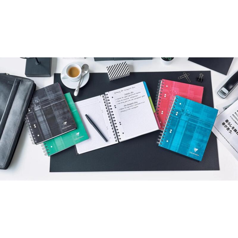 Bind'O Block cahier reliure intégrale A5+ 180 pages détachables perforées 6 trous ligné + cadre en-tête - Assortis