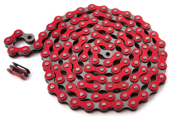 BMX CHAINE ROUGE 1/2 x1/8  ACIER KHEBIKES