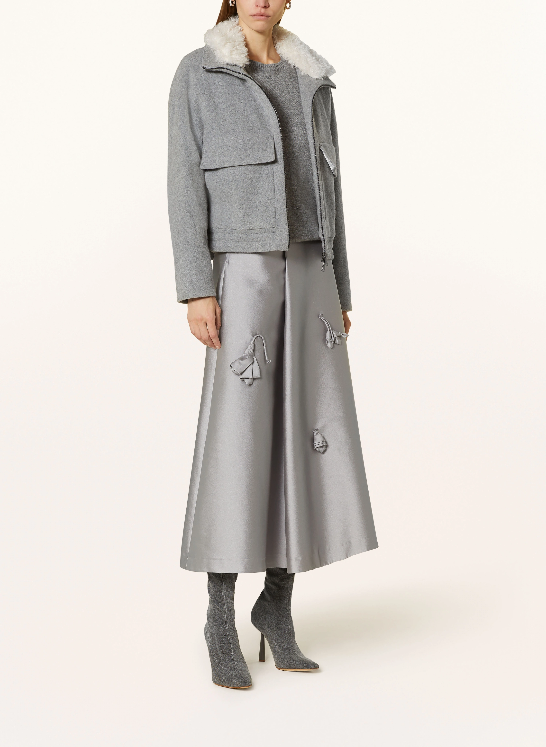 LUISA CERANO Kastenjacke mit abnehmbarem Kunstfell