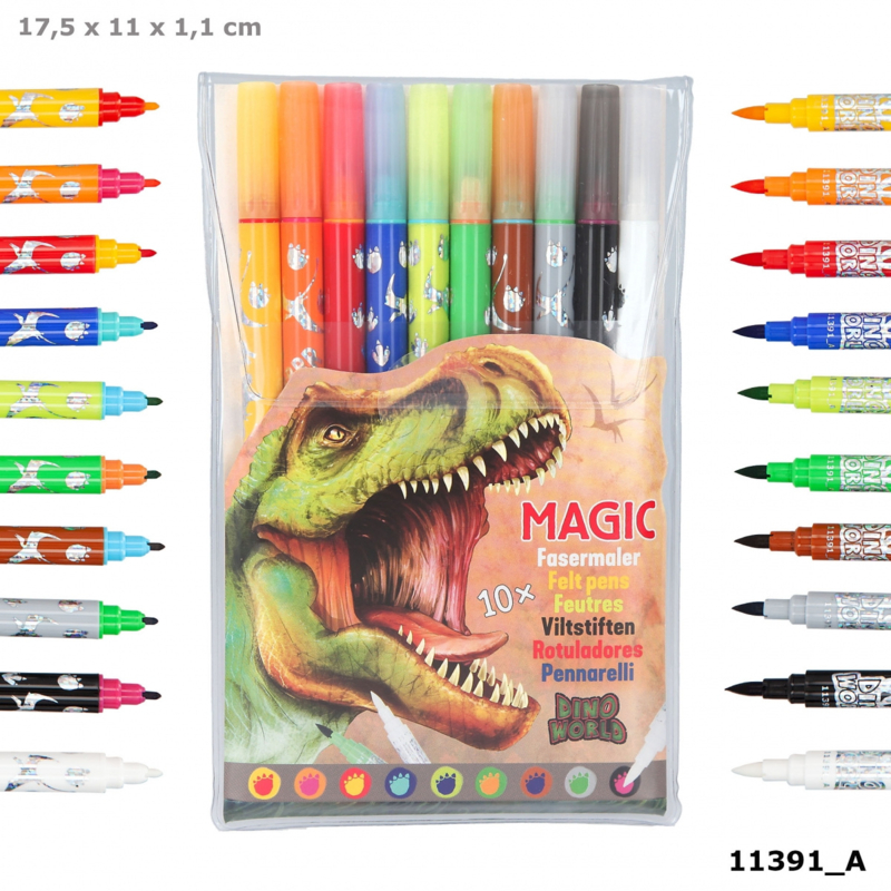 Dino World magic dubbele stiften 10 stuks