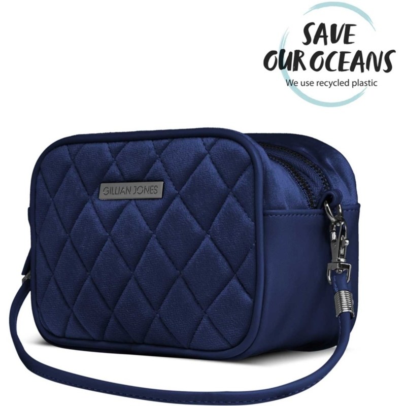 Gillian Jones Natascha Cosmetics Bag Small - Dark Blue Velvet 10455-13