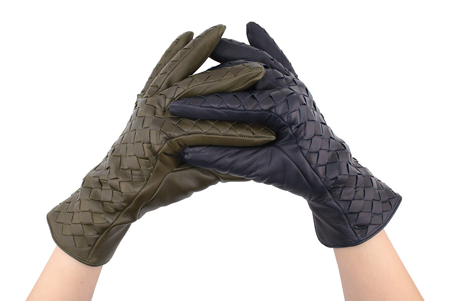 Glove criss-cross olive dark