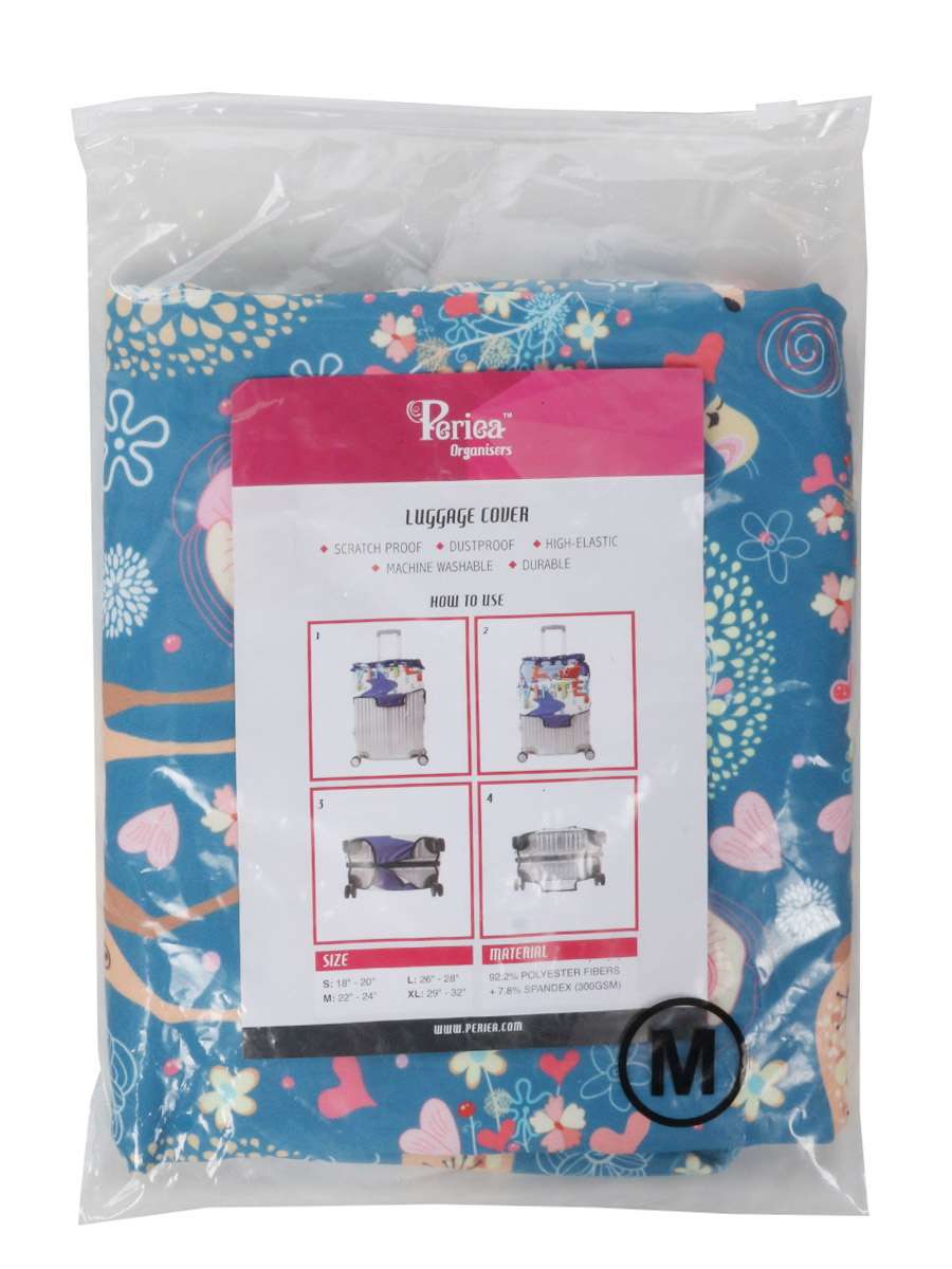 Housse de valise Periea Blue Animals M