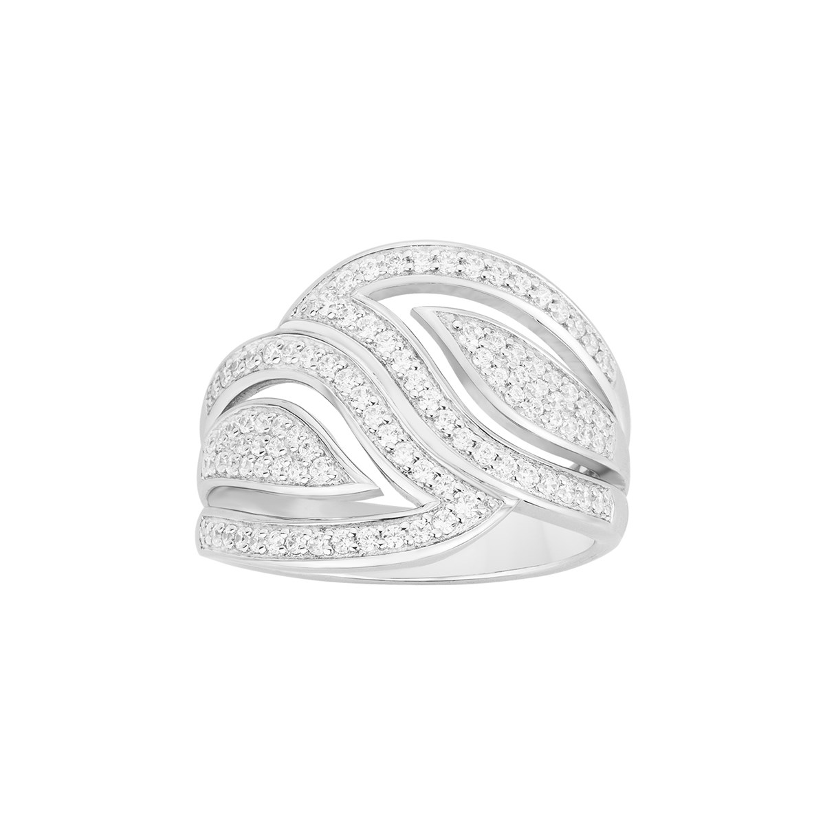 Bague en Argent avec oxyde de zirconium blanc