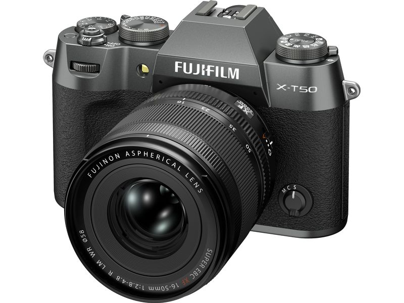 Fujifilm Fotokamera X-T50 Charcoal Kit XF 16-50mm   35mm Kompakte Systemkamera mit 40.2-Megapixel-Sensor, 6.2K-Video und Filmsimulations-Einstellrad