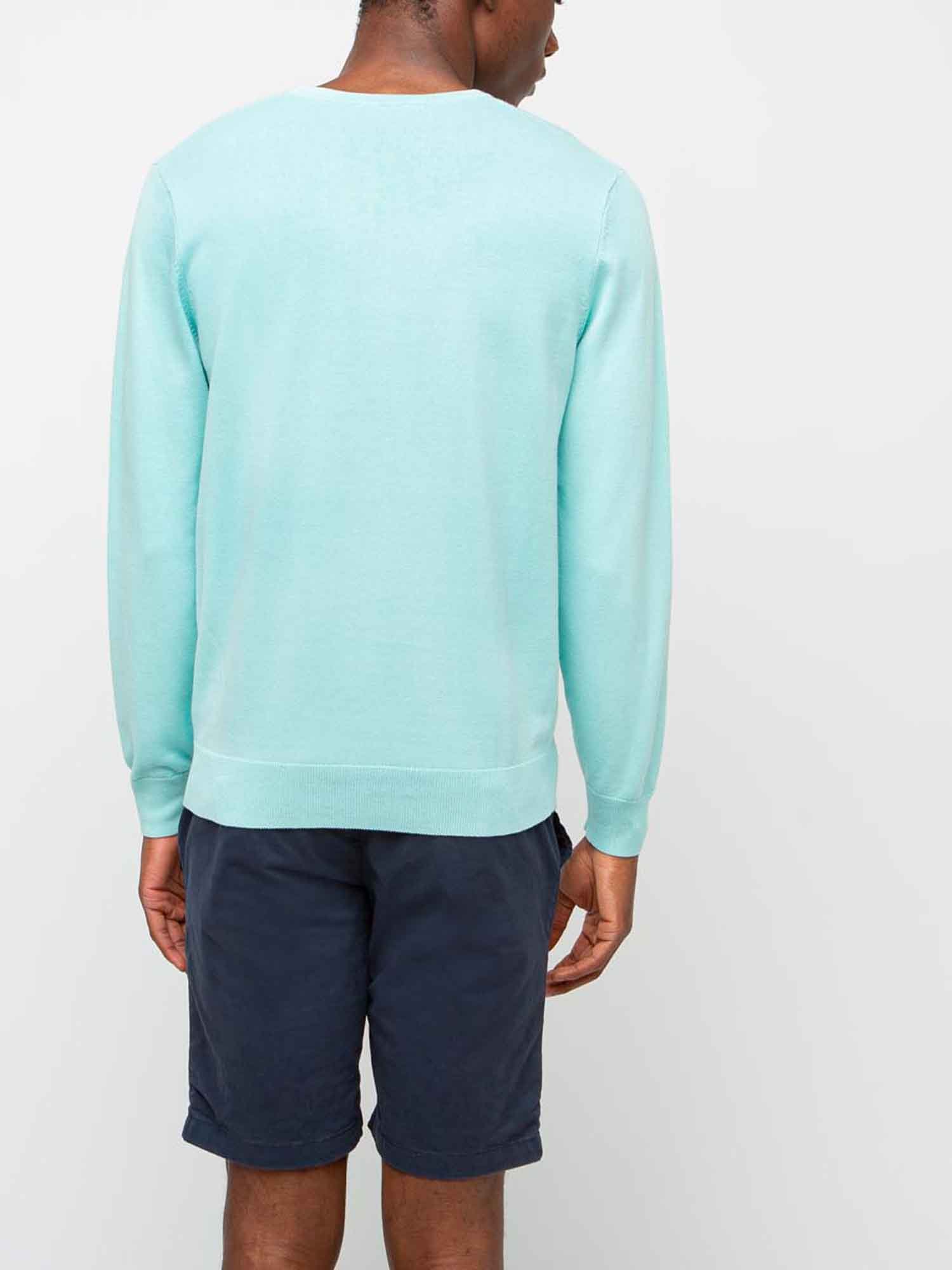 Pull Homme Col V Coton Biologique Céleste