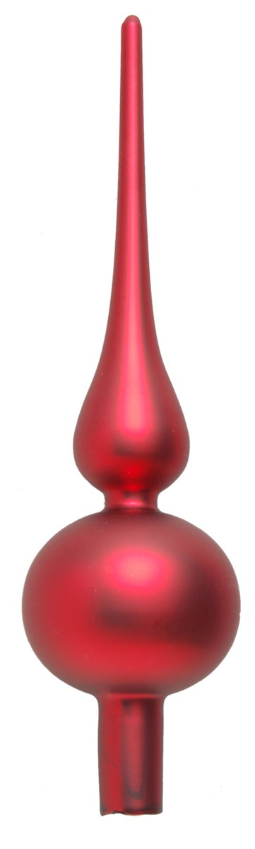 Rode matte glazen kerstboomtopper van 23 cm, effen, 1 stuk, kerstballen, kerstversieringen, kerstversieringen