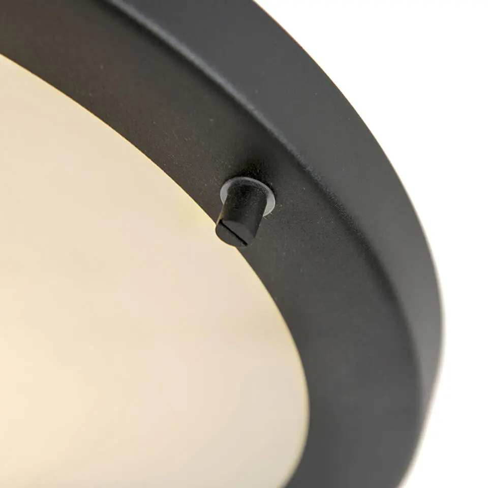 Qazqa plafondlampen buiten yuma zwart e27