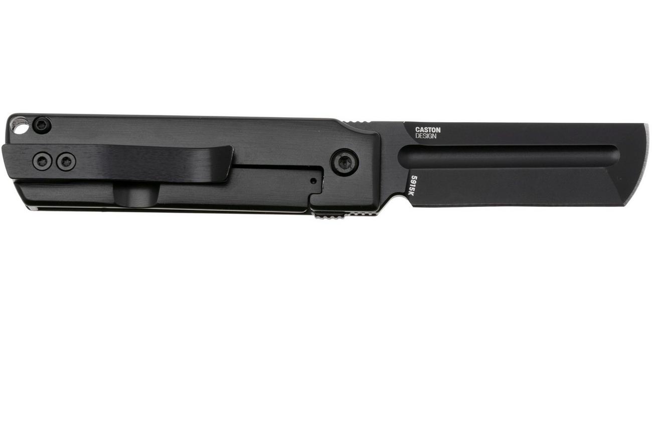 CRKT MinimalX 5915K, Black 12C27, Black Stainless Steel zakmes, Darriel Caston design