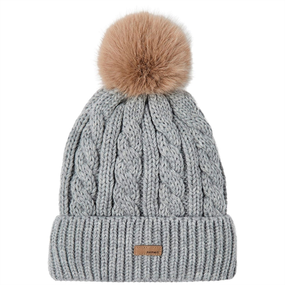 Grey Melange Milo Strik Beanie - Name It