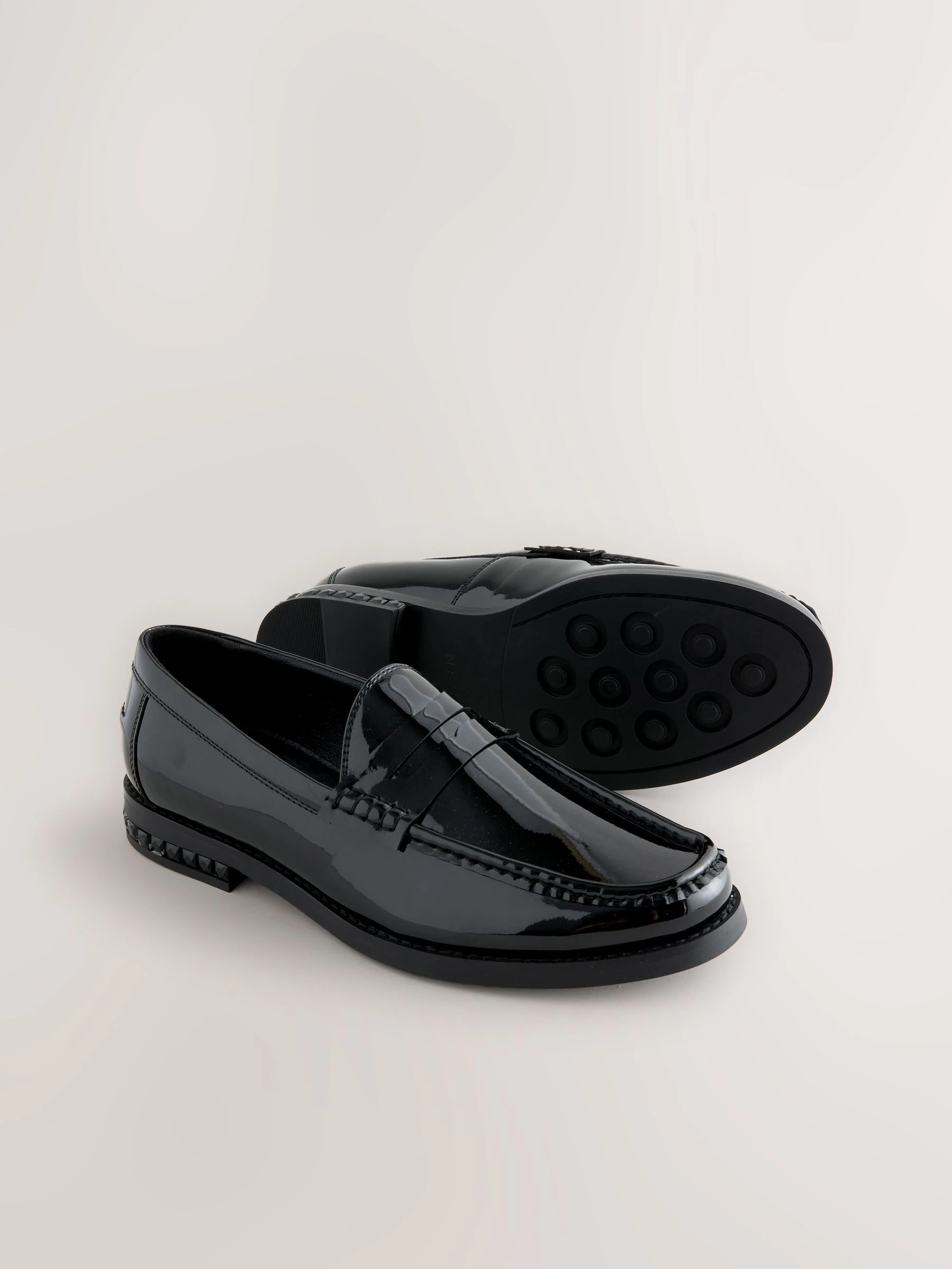 Zwart - Jewel Trim Patent Penny Loafers
