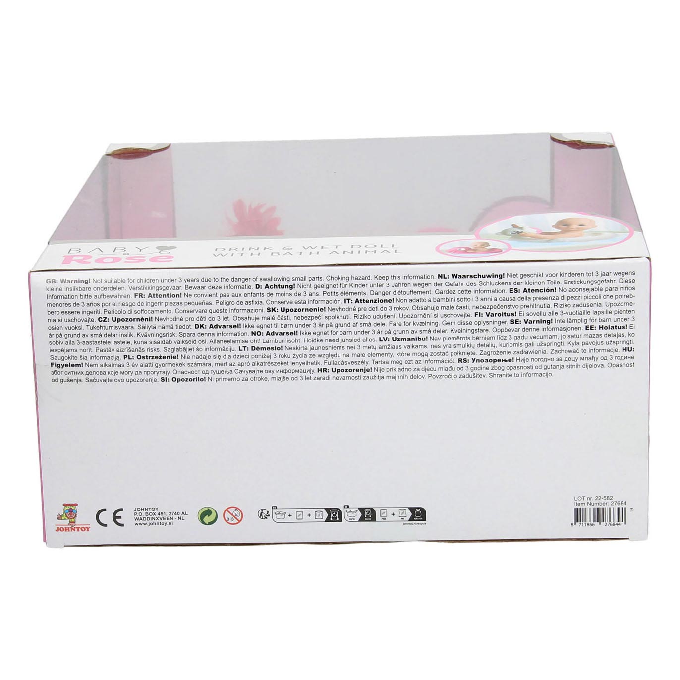 Baby Rose Drink- en Plaspop, 30cm met Accessoires