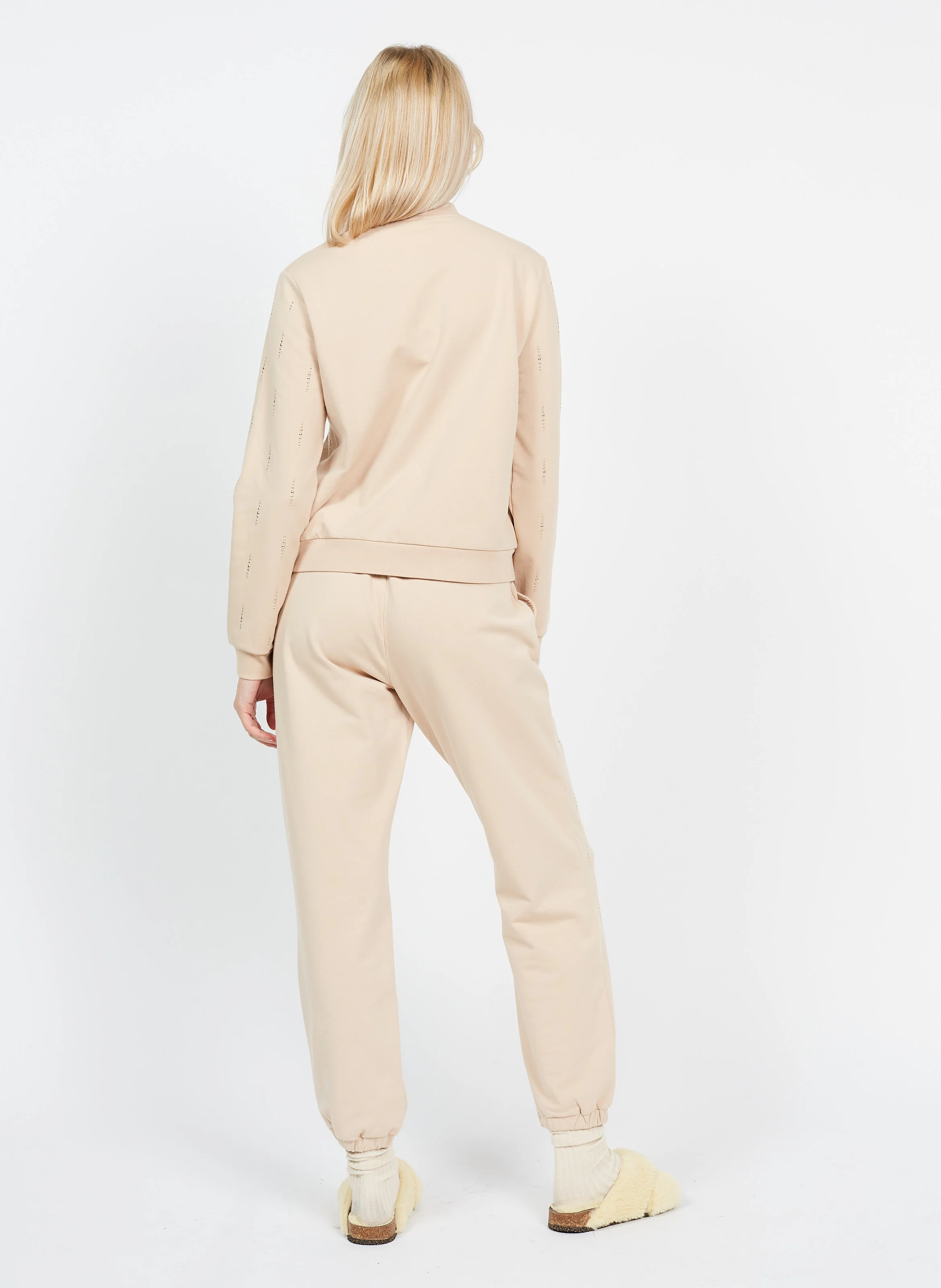 Sandales fourrée en cuir| Beige