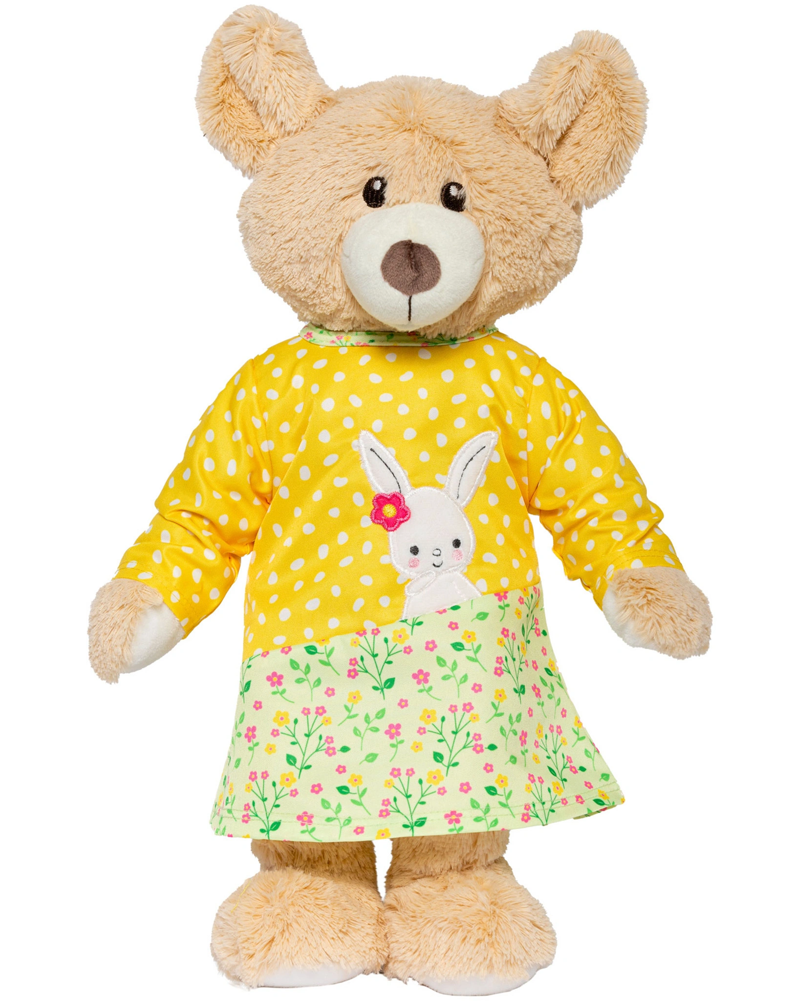 Puppen-Tunikakleid BUNNY LOU (35-45cm) in gelb/grün