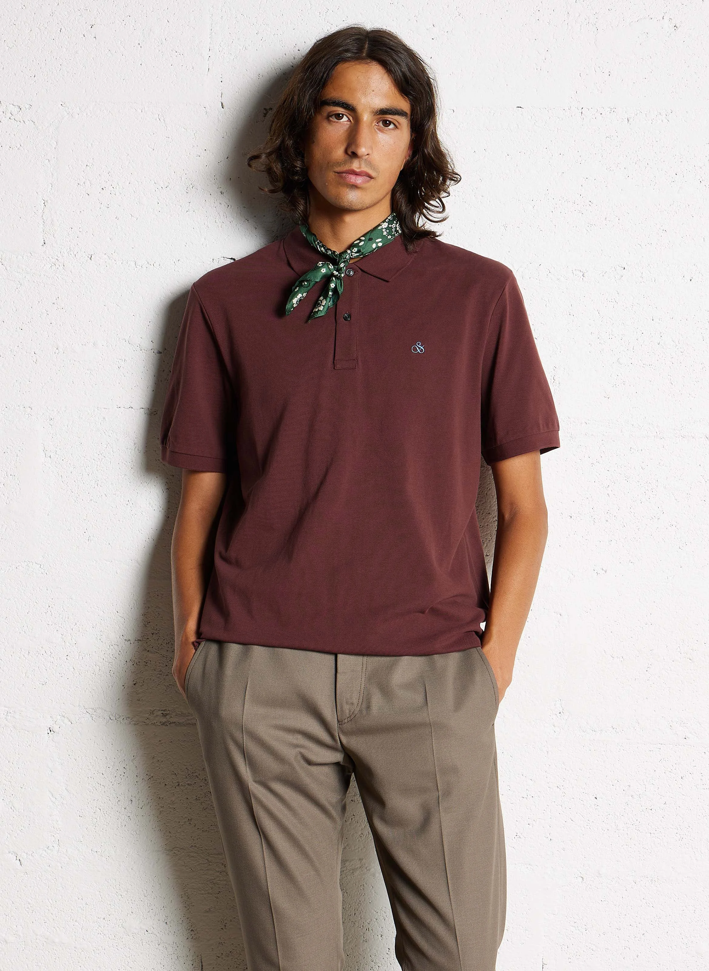 Polo droit en coton | Rouge
