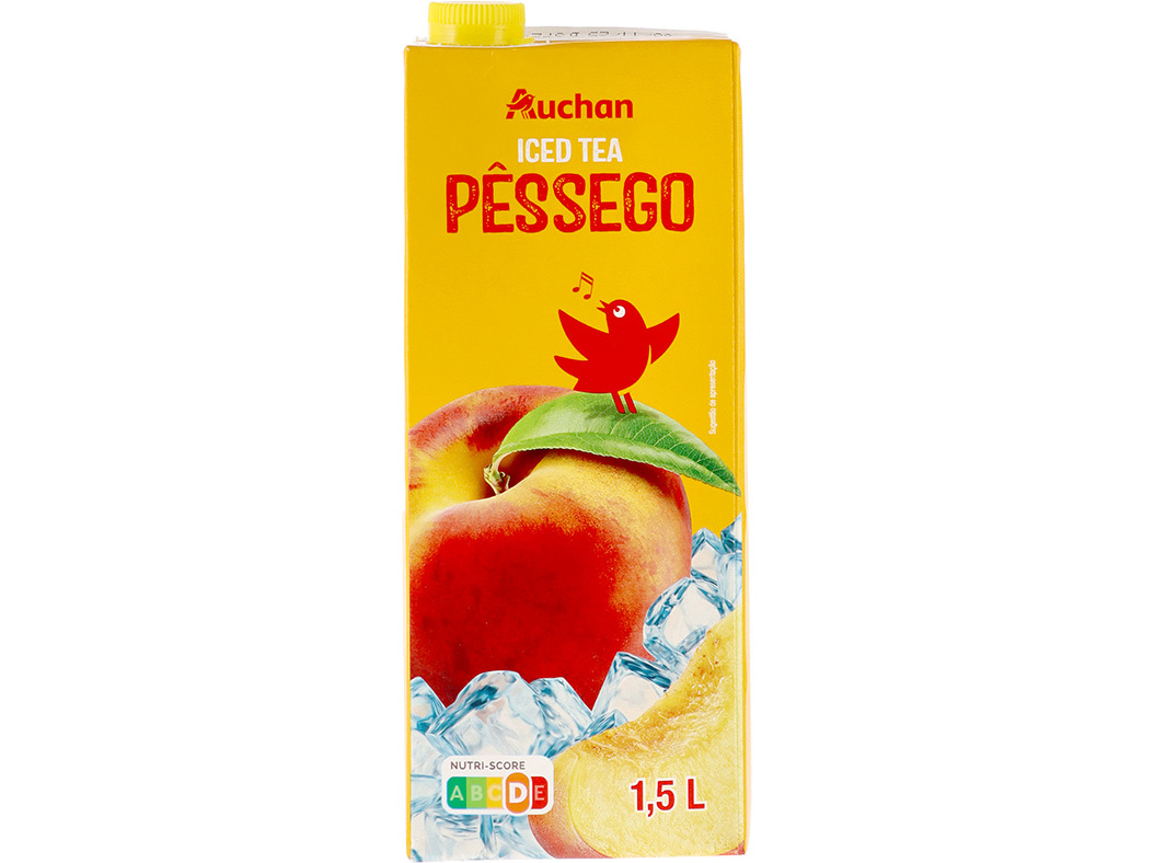 ICED TEA AUCHAN PÊSSEGO BRICK 1.5L