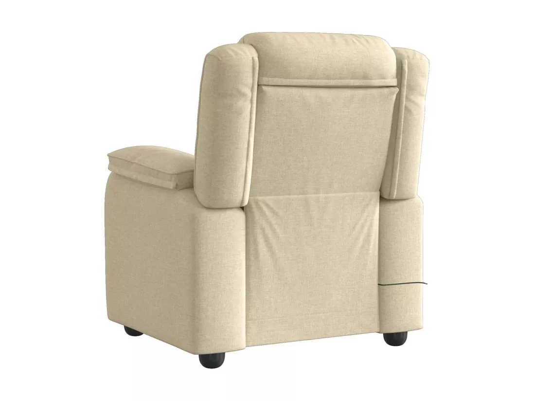 Fauteuil de massage inclinable Crème Tissu