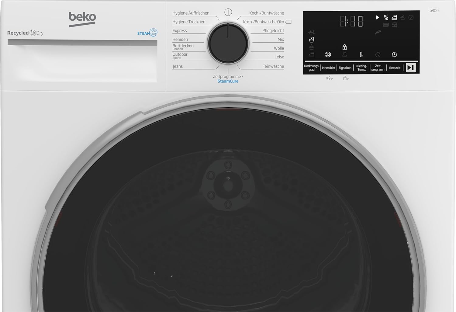 Beko Wäschetrockner 8kg, Stiftung Warentest GUT (2,5)*, allergikergeeignet, Hygiene Trocknen, SteamCure Dampffunktion, 15 Programme, Express, B3T42249S, Weiß