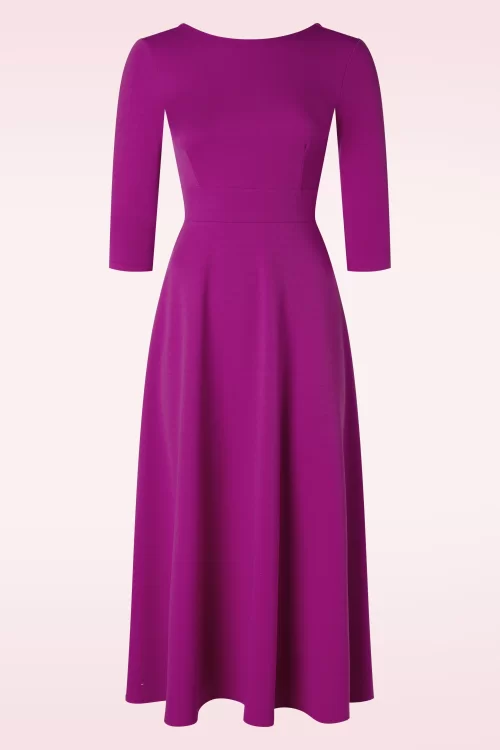 Vintage Chic for Topvintage Mitzy Maxi jurk in amarant roze