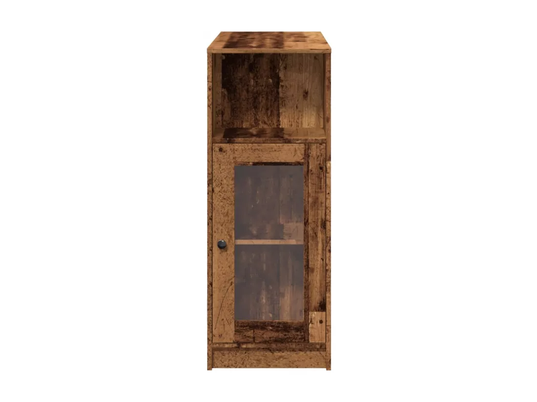 Table de bar avec étagères vieux bois bois d'ingénierie