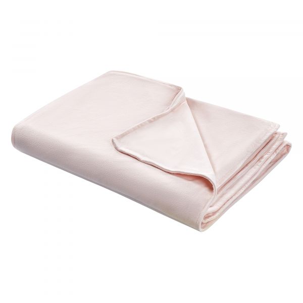 Beliani Cobertor Pesado em Tecido de Poliéster Rosa 120 x 180 cm Padrão Sólido Design Moderno Acessório Têxtil para o Quarto