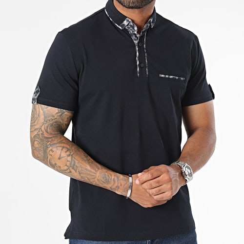 Polo Manches Courtes Bleu Marine