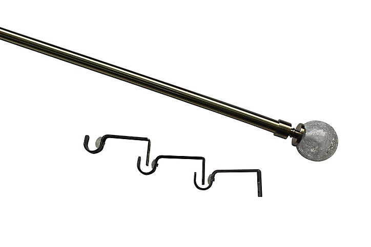 Kit de tringle à rideau extensible embout boule Antiki GoodHome 120/210 cm Ø16/19mm doré