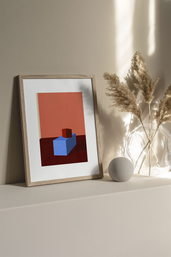 Poster & Frame The Poster Club x Teklan - Cubes Flerfarvet