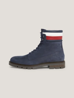 Botas de cano curto Signature em couro nobuck com cadarço