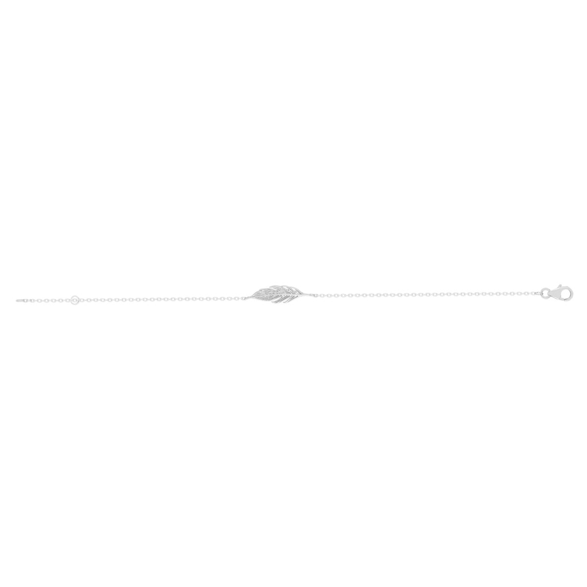 Bracelet argent 925 motif plume 18 cm