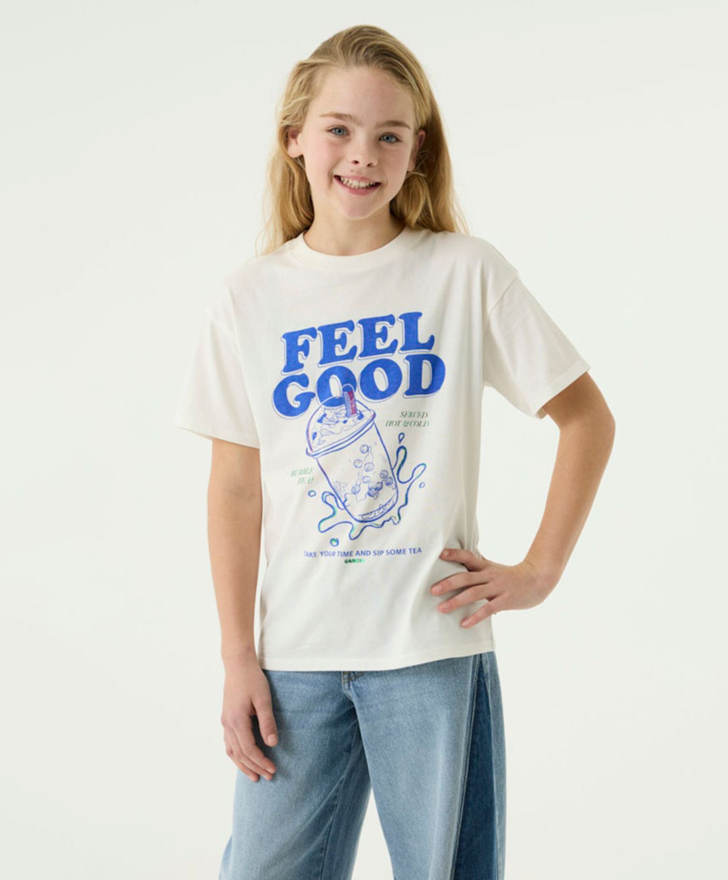 Garcia Meisjes T-shirt ecru