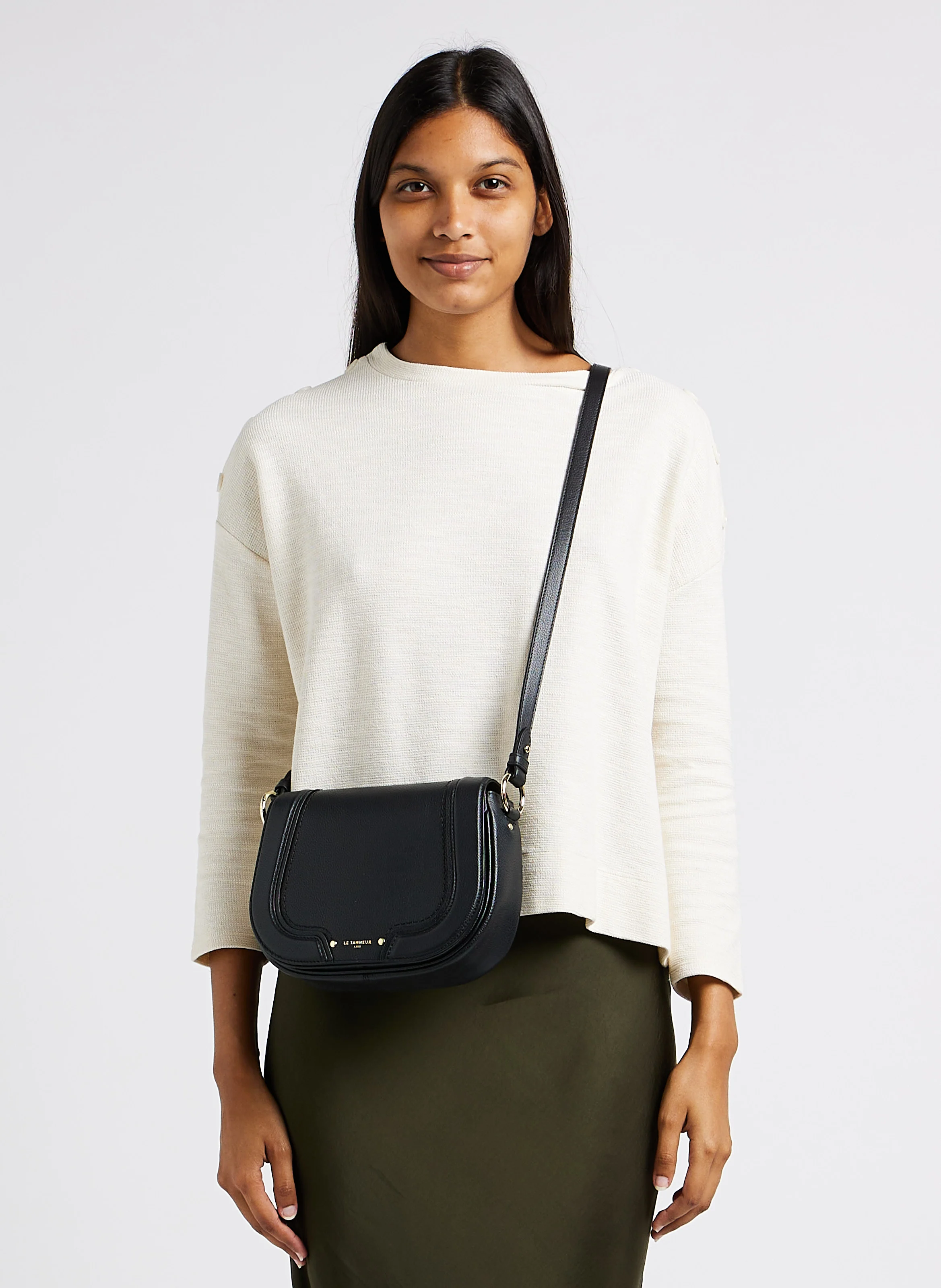 ELLA - Sac épaule en cuir| Noir