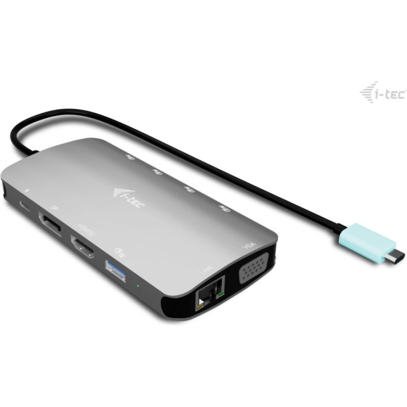 i-tec USB-C Metal Nano 3x Display (DP, HDMI and VGA) Docking Station + Power Delivery 100 W