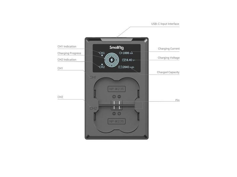 Smallrig Digitalkamera-Akku NP-W235 Akku und Charger Kit Akku und Charger Kit NP-W235 für Fujifilm Kameras