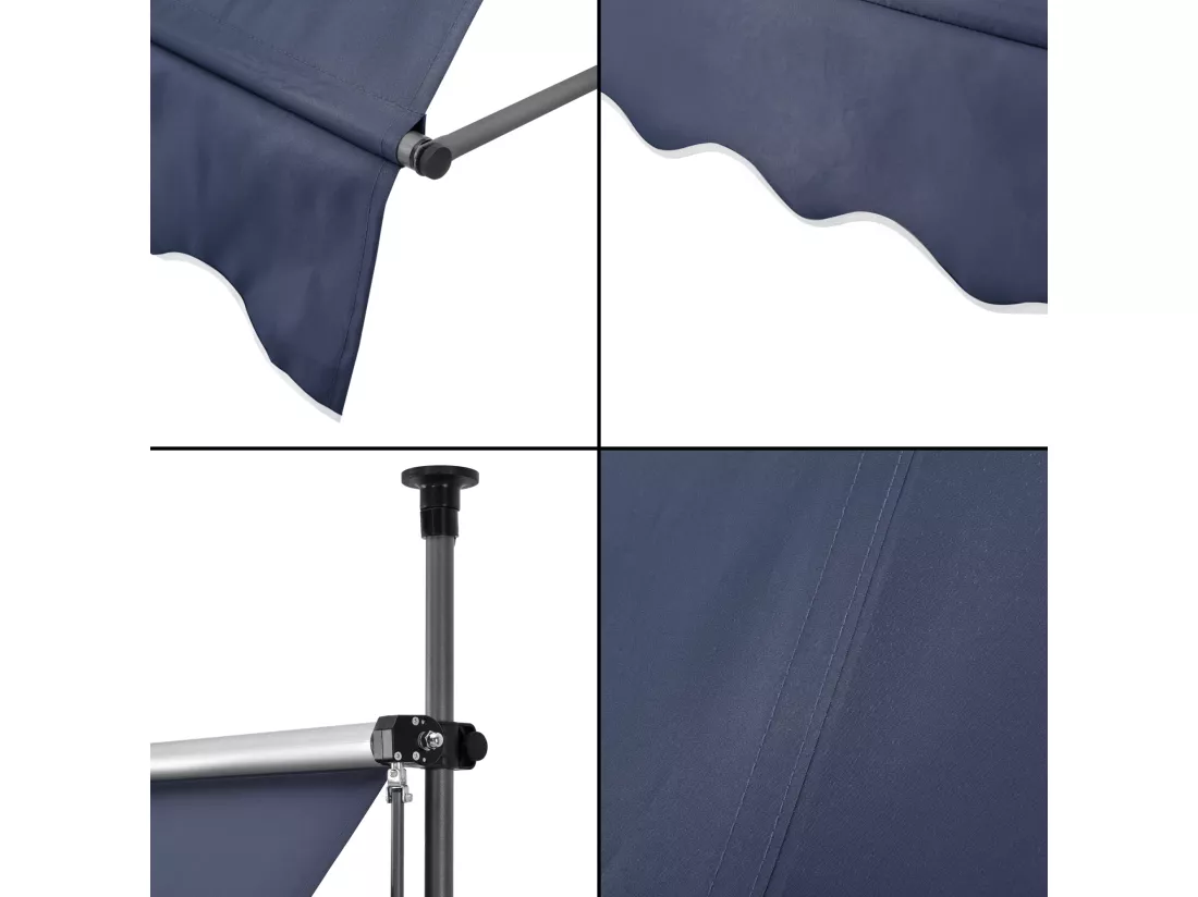 Store banne téléscopique acier bleue 200 x 120 x 200 cm 03_0008319