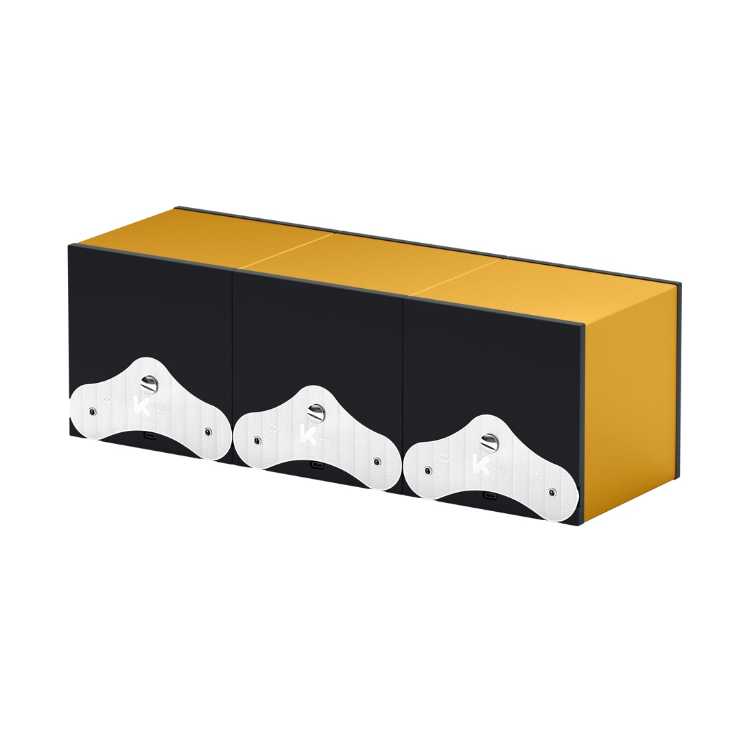 SwissKubik Masterbox Vergoldetes Aluminium - 3 Uhren