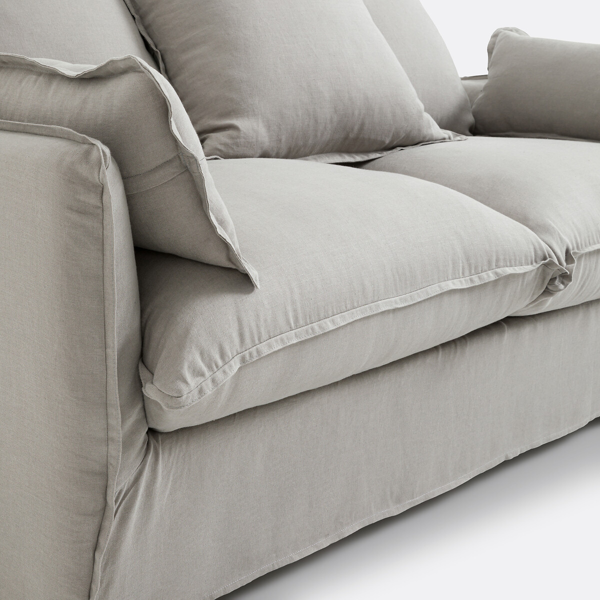 LA REDOUTE INTERIEURS<br>Slaapbank H14 cm, gekreukt linnen, Odna