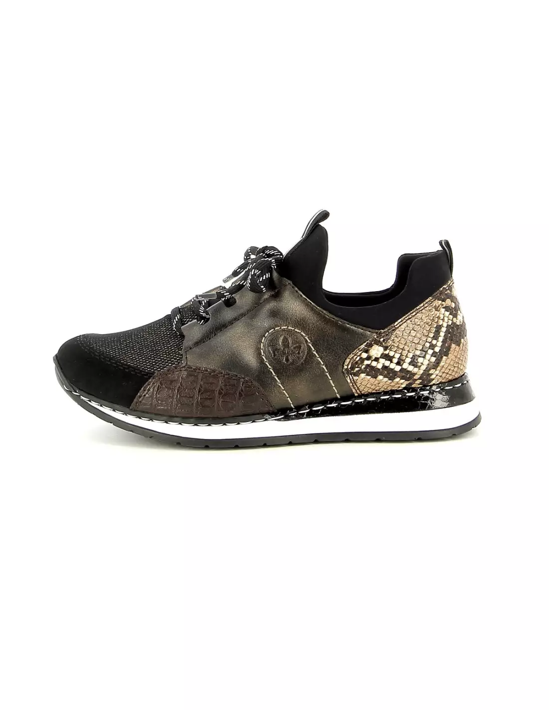RIEKER N3083 25 - Baskets Schwarzcroco