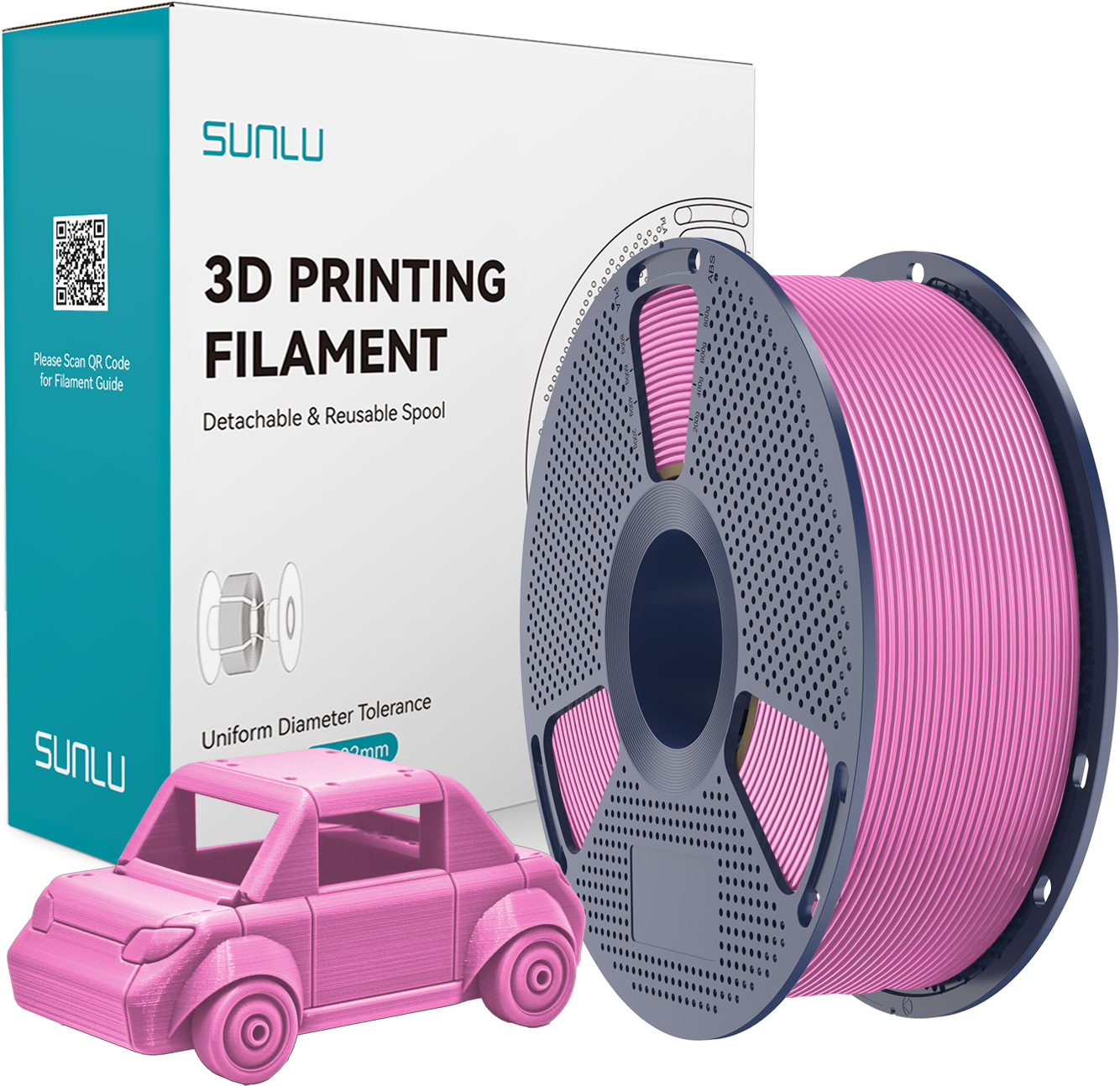 SUNLU  PETG Pink, 1,75 mm / 1000 g    Zähes, leicht zu druckendes PETG Filament