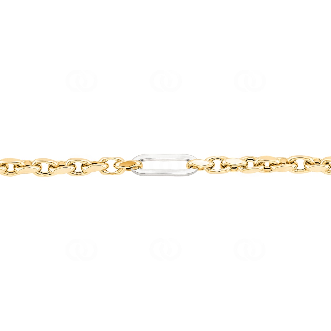 5.5mm Fantasiearmband 750/18 K Gelb-/ Weissgold halbmassiv