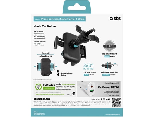 SBS - Support smartphone de voiture avec clip à vis
