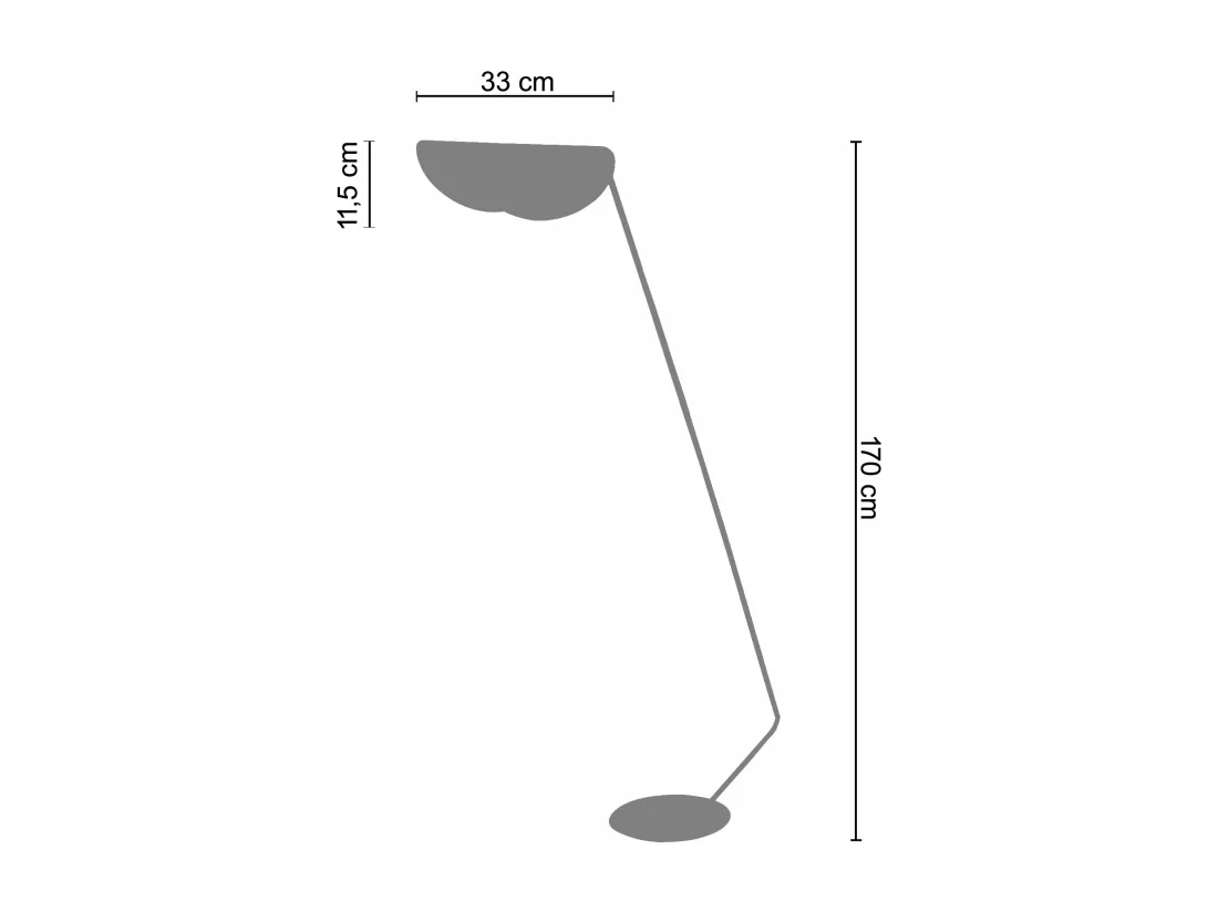 Lampadaire métal,abajour ovale jaune 170 cm.