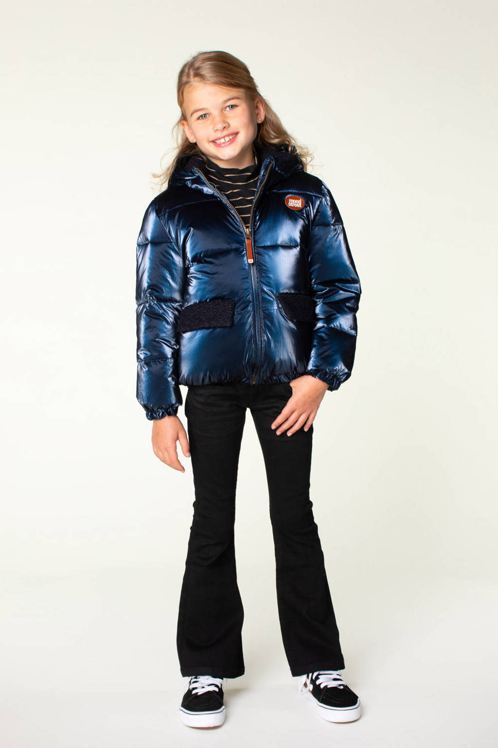 Moodstreet gewatteerde winterjas Julie donkerblauw