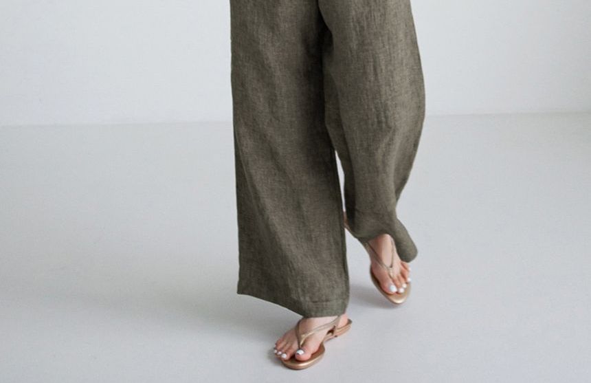 Felixia - Jumpsuit met lange mouwen en kraag en wijde pijpen
