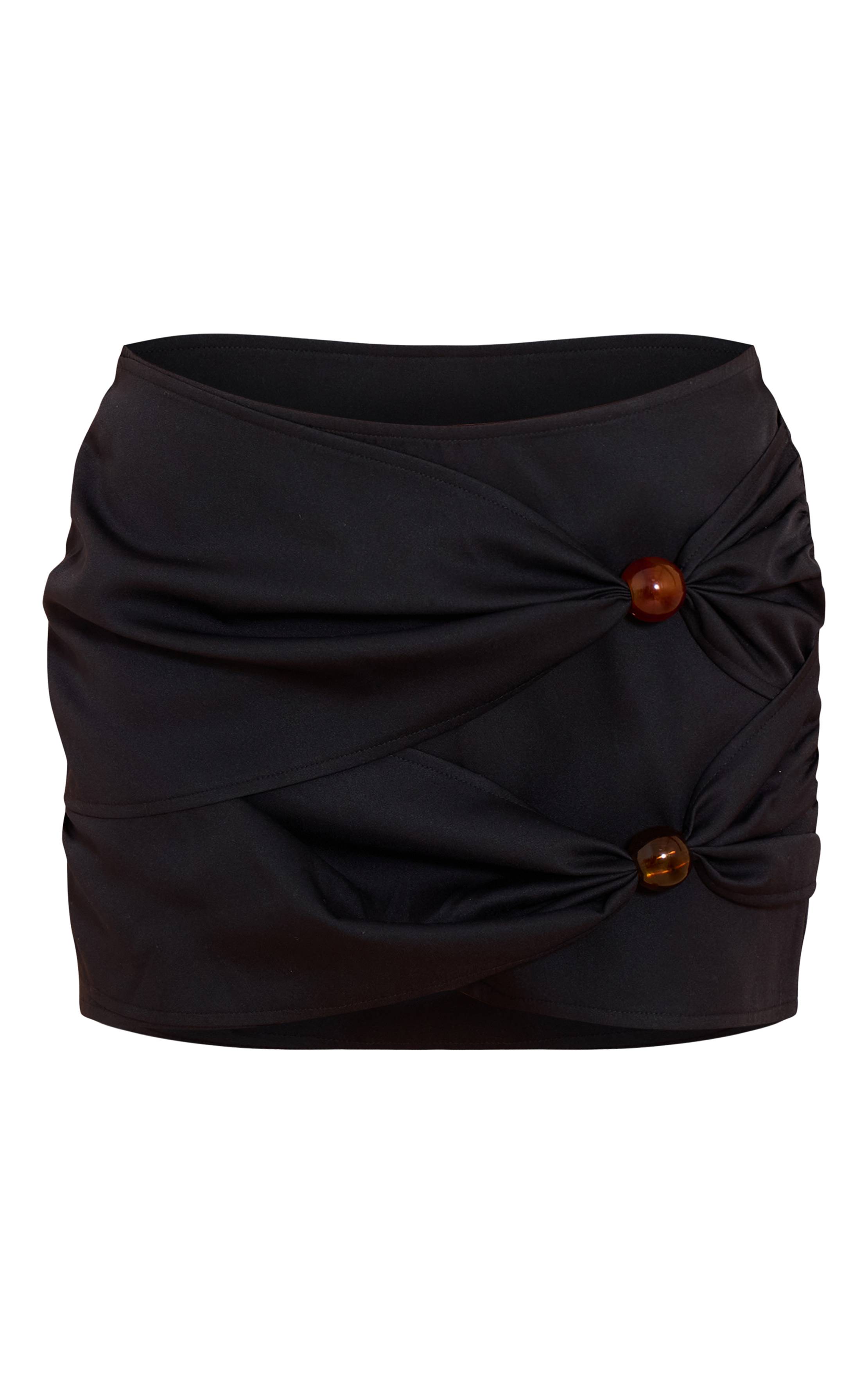 Noir Mini-jupe À Détails De Perles