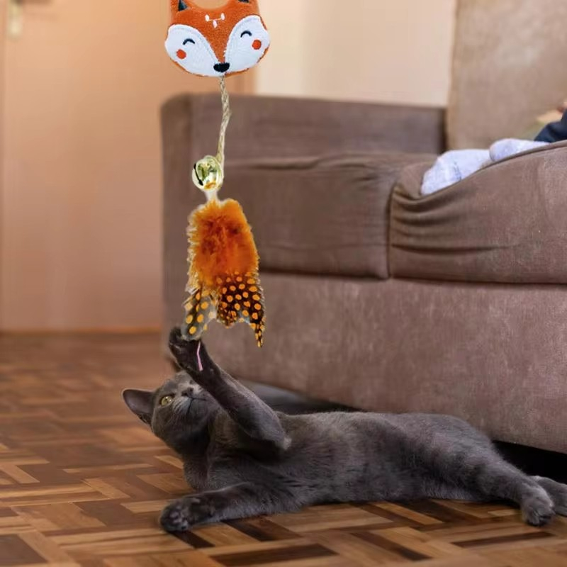(3er Set) Interaktives Katzen Catnip Spielzeug Katzenminze Spiel mit Feder   Glocke